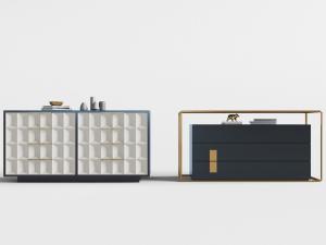 新中式黑色、白色玄关柜