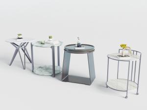 新中式灰色支撑的圆形茶几3d模型 新中式灰色支撑的圆形茶几