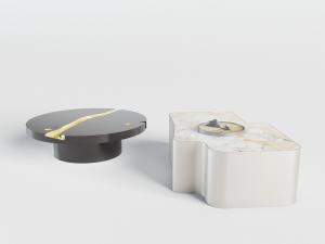 新中式圆形、异形茶几3d模型 新中式圆形、异形茶几