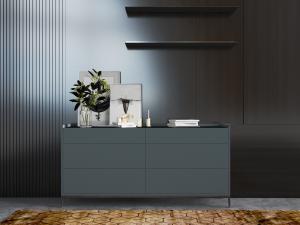 现代灰绿色玄关柜、饰品摆件