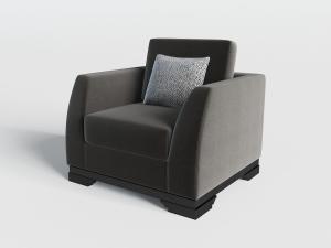 现代灰色布艺单人沙发3d模型 现代灰色布艺单人沙发