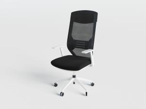 白色支架黑色坐垫带滑轮的转椅