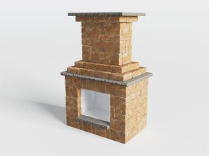 工业风做旧砖壁炉