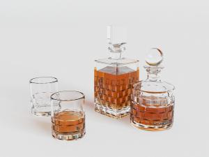 装了红酒的玻璃酒杯酒瓶3d模型 装了红酒的玻璃酒杯酒瓶