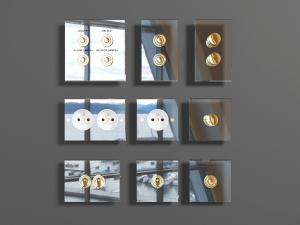 现代方形金属按钮、旋转开关3d模型 现代方形金属按钮、旋转开关