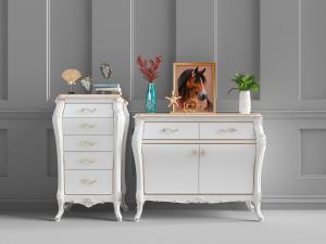 简欧白色玄关柜边柜