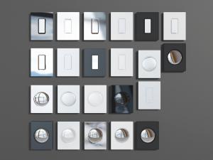 黑白两色的开关、旋钮3d模型 黑白两色的开关、旋钮