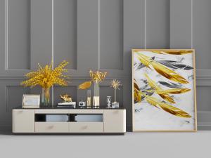 现代电视柜、装饰地画