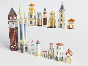 欧式尖顶塔式建筑