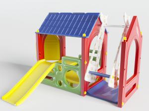社区活动场所的塑料滑滑梯游乐设施3d模型 社区活动场所的塑料滑滑梯游乐设施