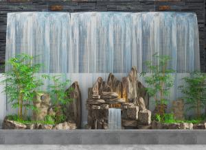 中式水景假山景观小品