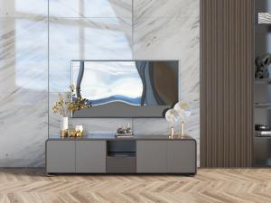 新中式圆角电视柜、电视机