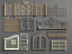 欧式铁艺雕花大门围栏
