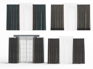 现代别偶窗帘窗纱3d模型 现代别偶窗帘窗纱