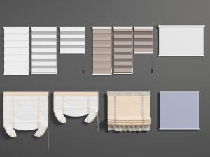 现代罗马帘、拉帘3d模型 现代罗马帘、拉帘