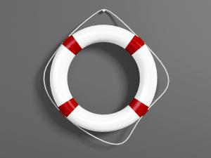 红白相间的游泳圈墙饰挂件