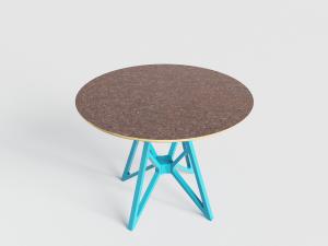 工业风圆形大理石餐桌