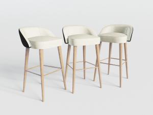 现代实木支架吧椅