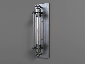 工业风黑色金属框架的灯管壁灯