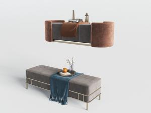 新中式布艺沙发凳