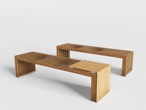 现代实木拱形镂空栅格户外椅