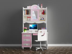 儿童粉色书桌椅组合3d模型 儿童粉色书桌椅组合