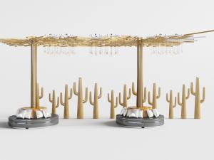 现代户外圆形公共椅子