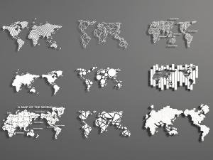 现代金属铁艺世界地图墙饰挂件