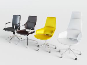 现代皮革带扶手的办公转椅