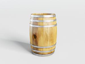 现代工业风铁皮箍的实木啤酒桶