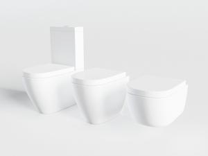 现代白色陶瓷壁挂式马桶