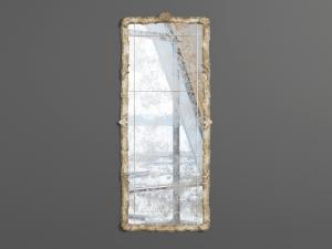 欧式古典雕花边框的长方形镜面