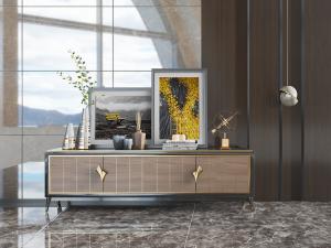 新中式实木电视柜、装饰品摆件