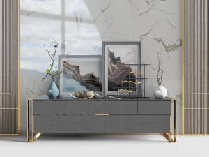 新中式铁艺电视柜