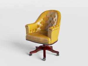 欧式圆形靠背皮革办公转椅