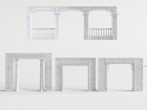 欧式带罗马柱子的大理石拱形门