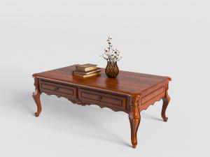 欧式实木茶几3d模型 欧式实木茶几