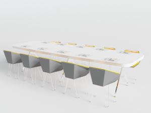 后现代长方形白色会议室桌椅3d模型 后现代长方形白色会议室桌椅