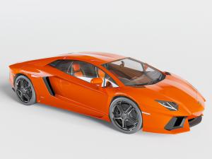 现代橙色跑车汽车3d模型 现代橙色跑车汽车