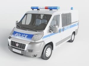 现代面包警车3d模型 现代面包警车