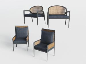 新中式实木边框的餐椅