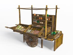 老式民宿木车移动货摊