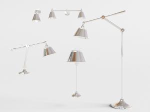 现代不锈钢灯罩的落地灯、台灯和壁灯