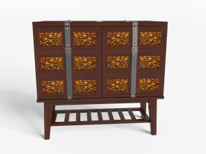 工业风实木玄关柜边柜