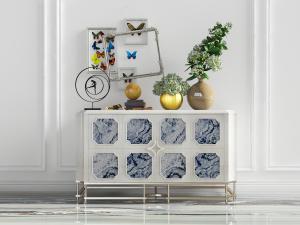 简欧白色玄关柜边柜