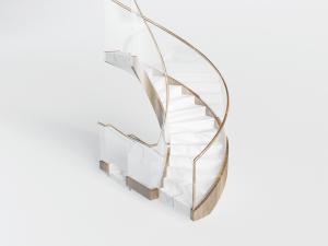 中式玻璃栏杆旋转楼梯3d模型 中式玻璃栏杆旋转楼梯