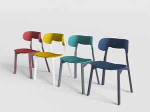 现代实木彩色餐椅