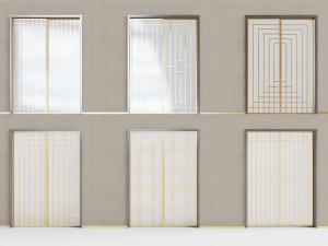 新中式双扇玻璃推拉门