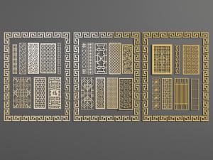 新中式金属装饰构件和隔断3d模型 新中式金属装饰构件和隔断