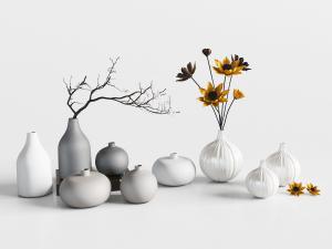 中式陶瓷花瓶花卉干枝